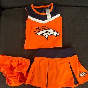 Broncos 2t Girl NFL outfit set orange and blue